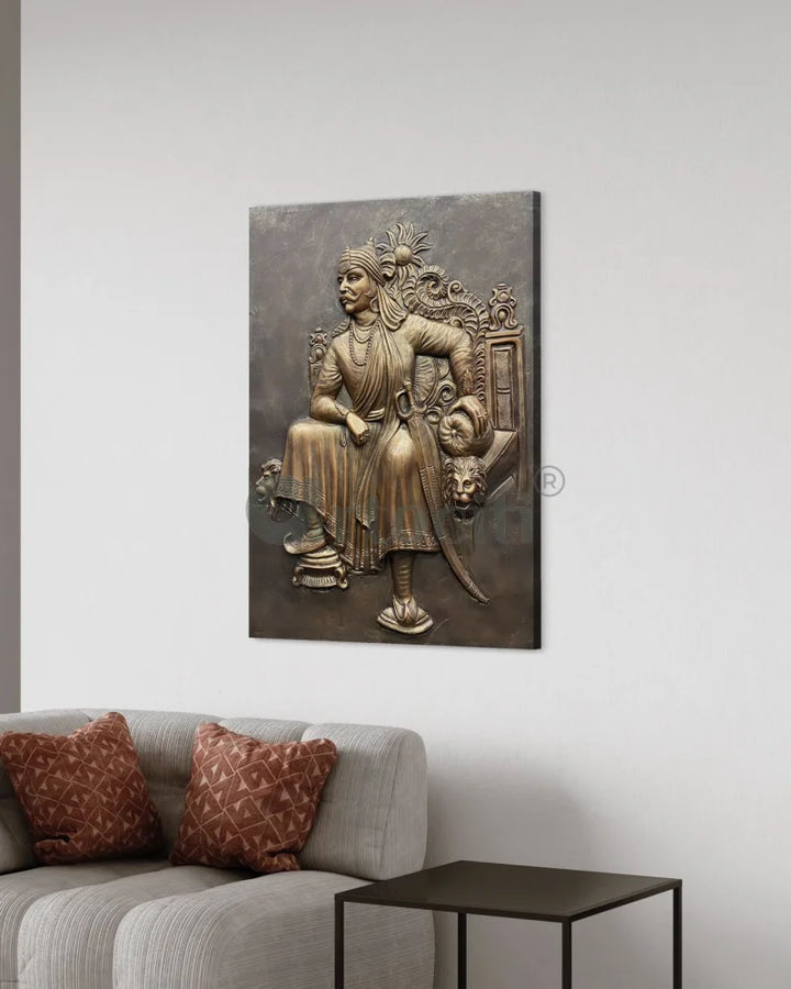 4X3 Feet Maharana Pratap 3D Relief Mural wall art