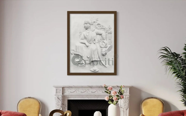 4X3 Feet Maharana Pratap 3D Relief Mural wall art