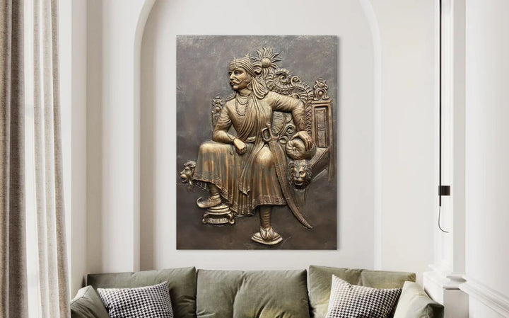 4X3 Feet Maharana Pratap 3D Relief Mural wall art