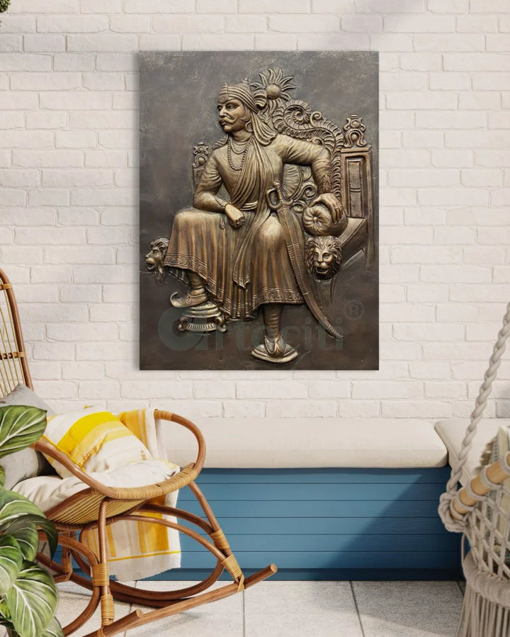 4X3 Feet Maharana Pratap 3D Relief Mural wall art