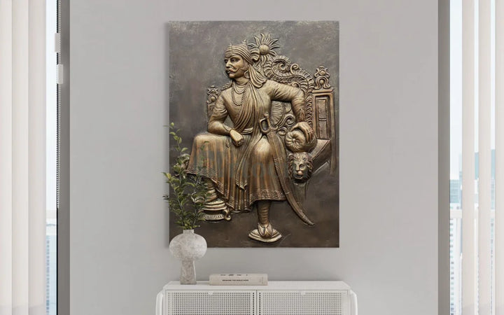 4X3 Feet Maharana Pratap 3D Relief Mural wall art