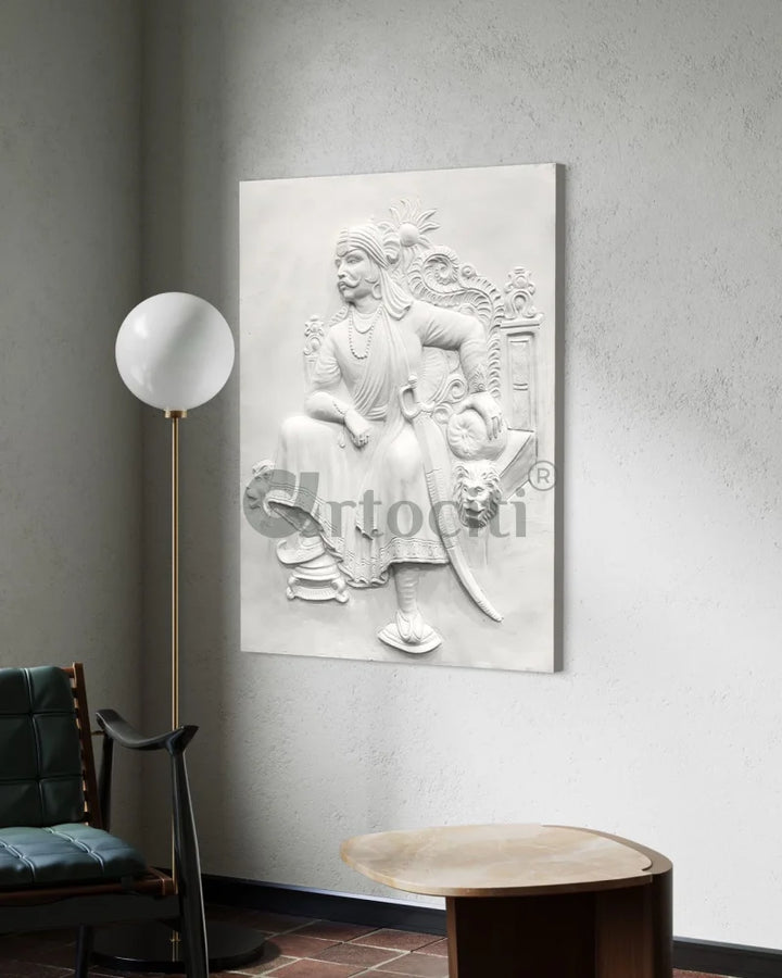 4X3 Feet Maharana Pratap 3D Relief Mural wall art