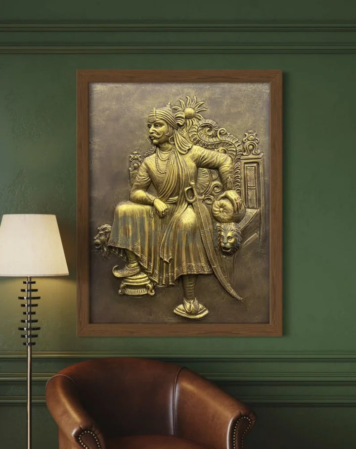 4X3 Feet Maharana Pratap 3D Relief Mural wall art