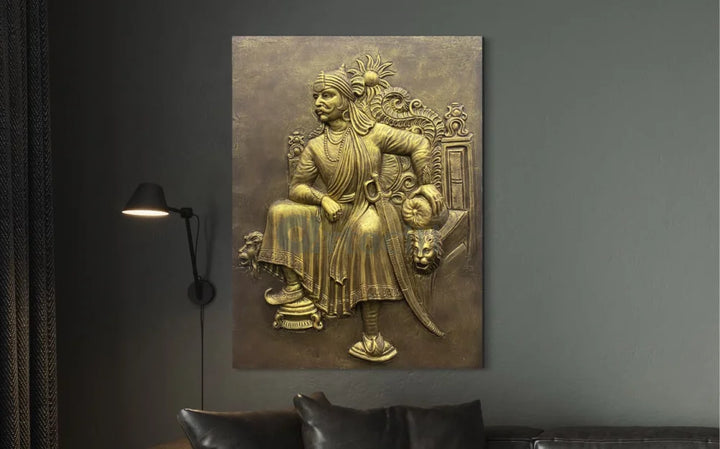 4X3 Feet Maharana Pratap 3D Relief Mural wall art