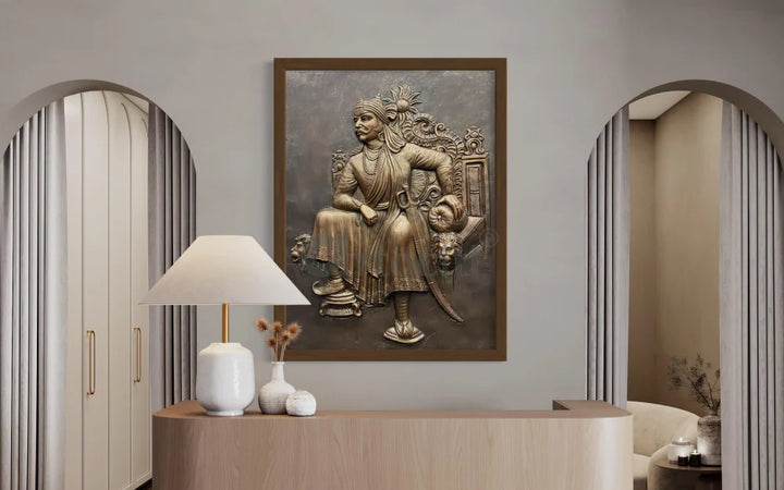 4X3 Feet Maharana Pratap 3D Relief Mural wall art