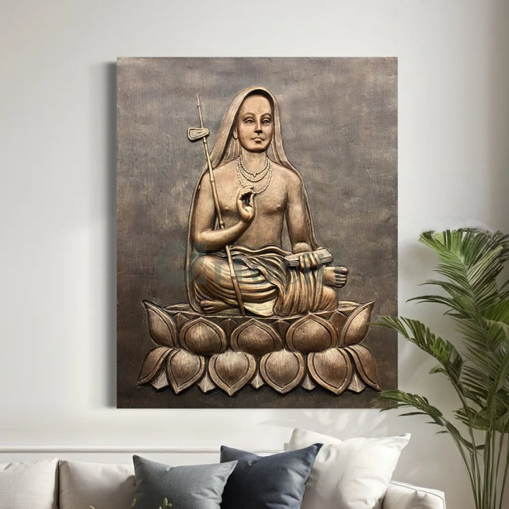 5X4 Feet Adi Shankaracharya 3D Relief Mural Wall Art Kaladi Relief Mural