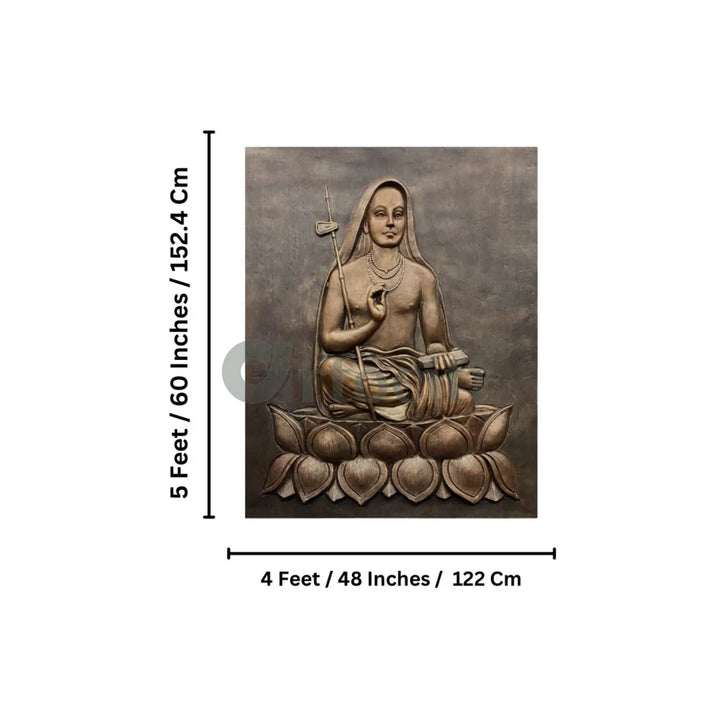 5X4 Feet Adi Shankaracharya 3D Relief Mural Wall Art Kaladi Relief Mural