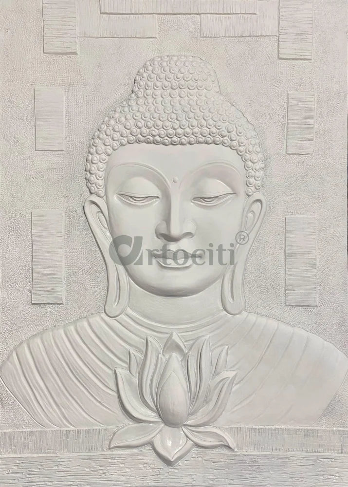 7x5 Feet Large size Calm and Peaceful 3D Buddha with Lotus