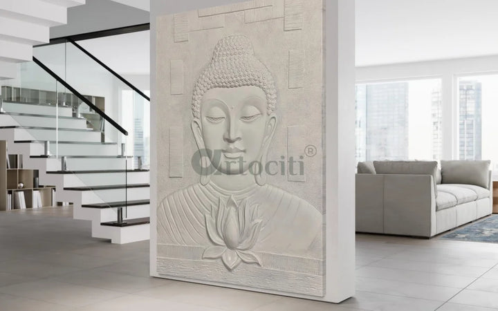 7x5 Feet Large size Calm and Peaceful 3D Buddha with Lotus