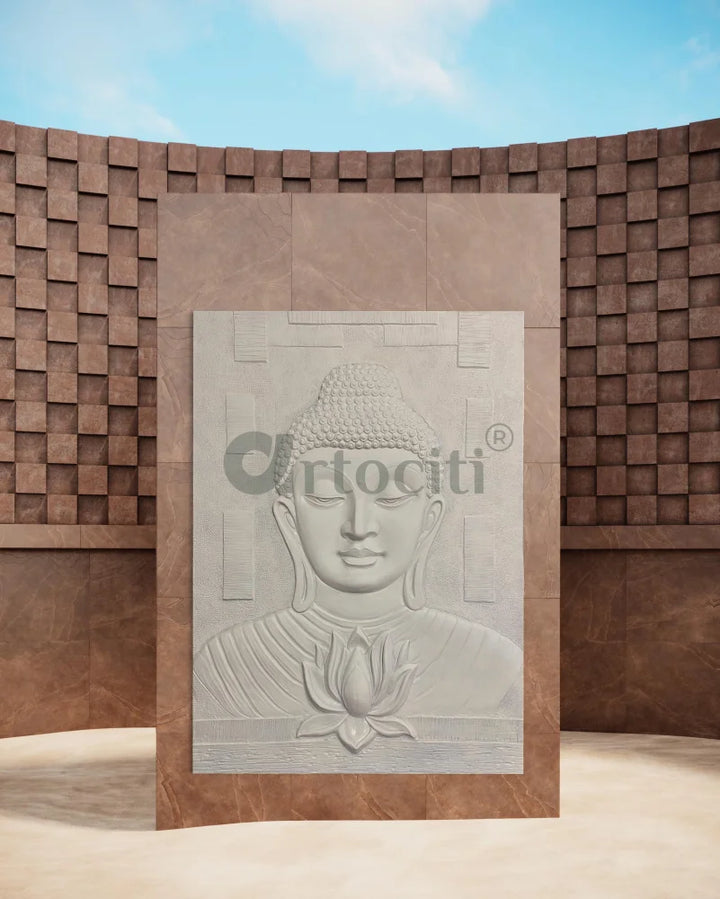 7x5 Feet Large size Calm and Peaceful 3D Buddha with Lotus