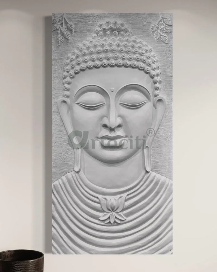 8X4 Feet Serene Buddha Face 3D Relief Mural Wall Art