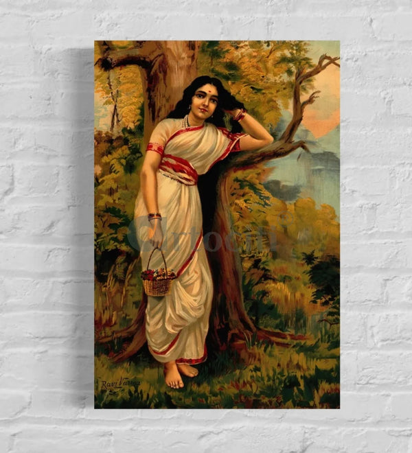Ahalya by Raja Ravi Varma Famous Canvas Painting 24X16 Inches Raja Ravi Verma
