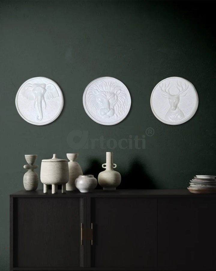 Animal 3D Relief Wall Art Set of 3