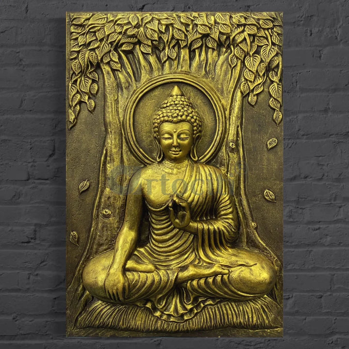 Bhumisparsha Mudra Buddha 3D Relief Mural Buddha Wall Decor