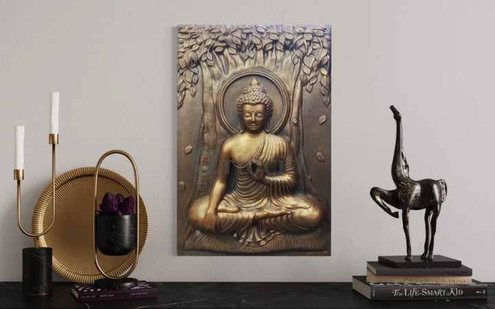 Bhumisparsha Mudra Buddha 3D Relief Mural Buddha Wall Decor