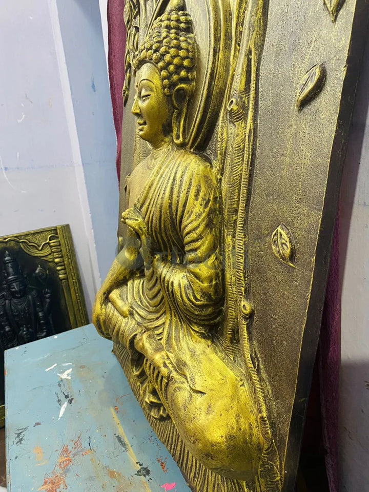 Bhumisparsha Mudra Buddha 3D Relief Mural Buddha Wall Decor
