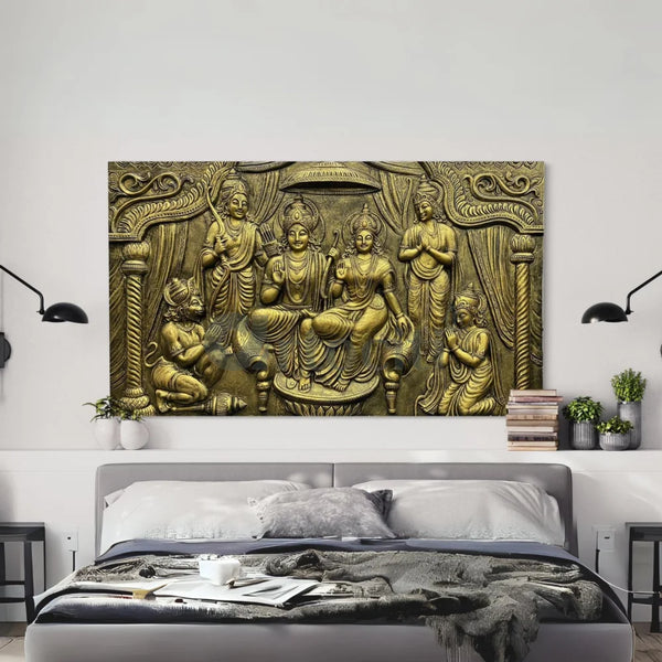 Big Size Ram Darbar 3D Relief Mural Wall Art