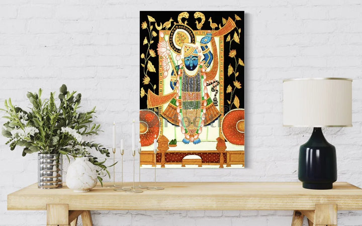 Blue Lord Shreenath Ji Pichwai Canvas Giclee Print