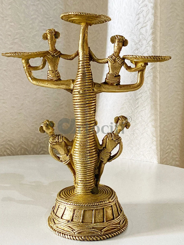 CANDLE STAND Pure BRASS Handmade Using Ancient Techniques | Rare & Collectible.
