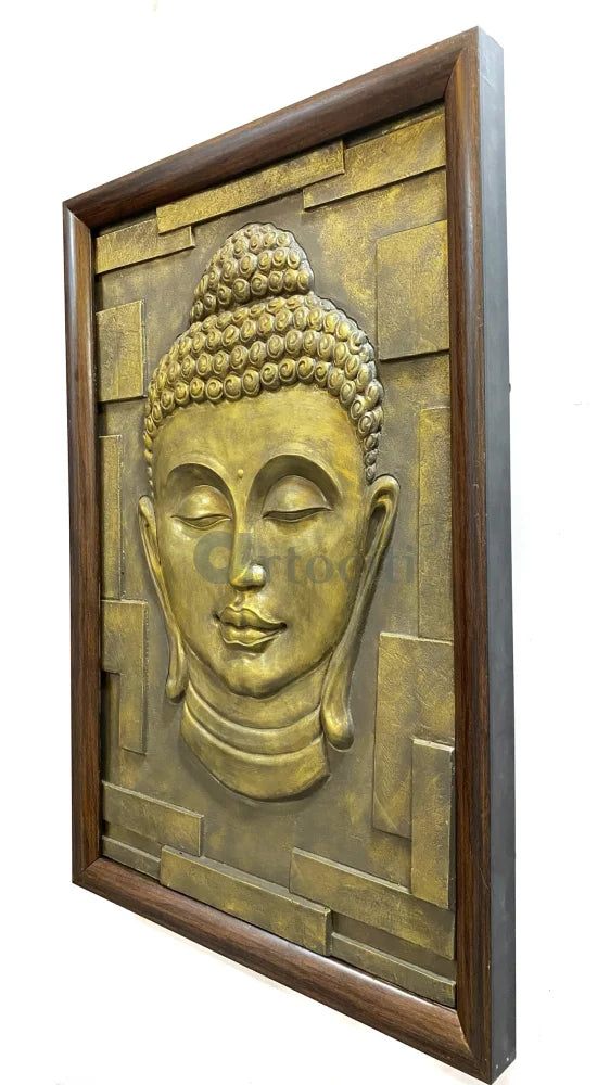 Buddha Bust 3D Relief Mural Wall Art | Buddha 3D Wall Statue Decor | Ready to hang Artwork.