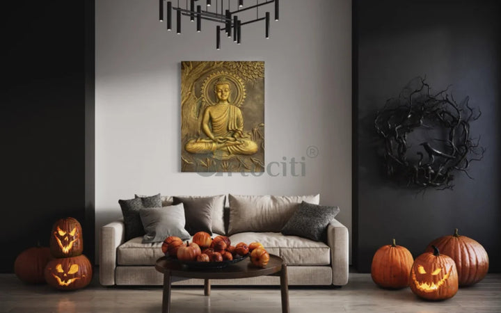 Buddha Under Tree 3D Relief Mural (4x3 & 6x6 Feet)