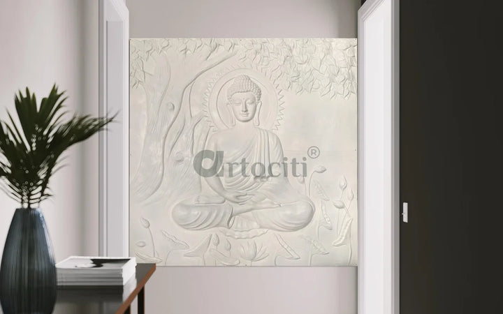 Buddha Under Tree 3D Relief Mural (4x3 & 6x6 Feet)