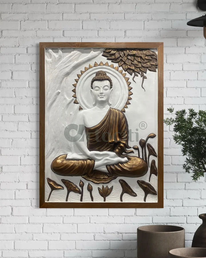 Buddha Under Tree 3D Relief Mural (4x3 & 6x6 Feet)