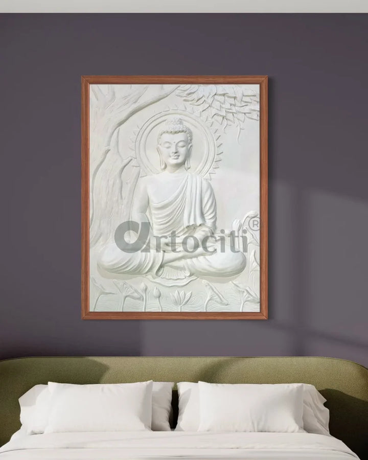 Buddha Under Tree 3D Relief Mural (4x3 & 6x6 Feet)