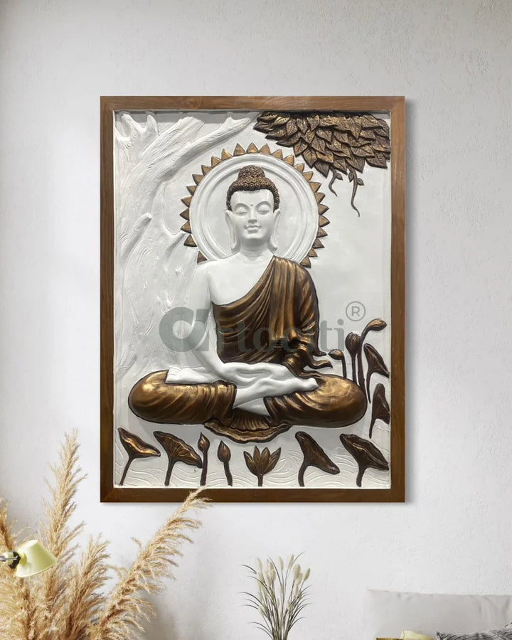 Buddha Under Tree 3D Relief Mural (4x3 & 6x6 Feet)