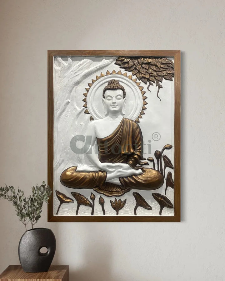 Buddha Under Tree 3D Relief Mural (4x3 & 6x6 Feet)