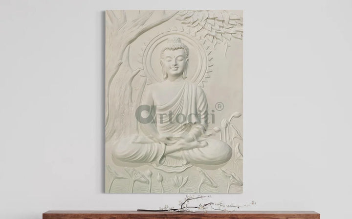 Buddha Under Tree 3D Relief Mural (4x3 & 6x6 Feet)