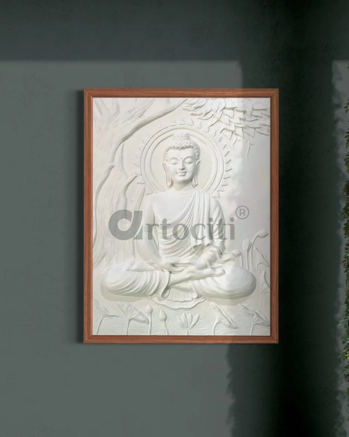 Buddha Under Tree 3D Relief Mural (4x3 & 6x6 Feet)