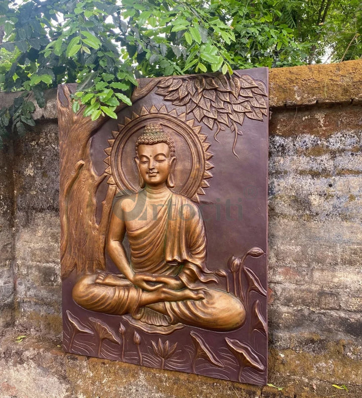Buddha Under Tree 3D Relief Mural (4x3 & 6x6 Feet)