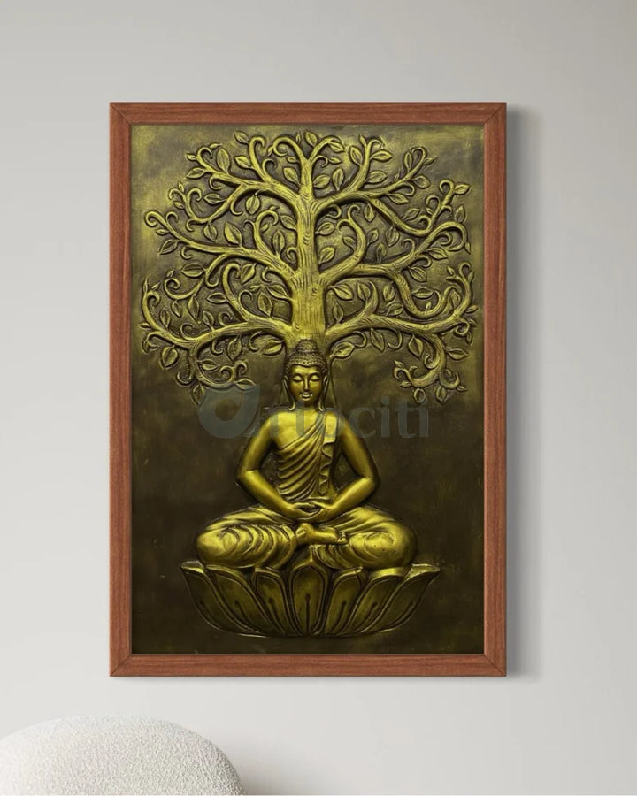 Buddha Under Tree 3D Relief Mural Wall Art Buddha Wall Decor