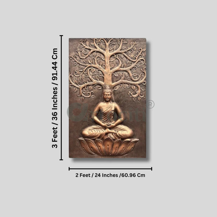 Buddha Under Tree 3D Relief Mural Wall Art Buddha Wall Decor