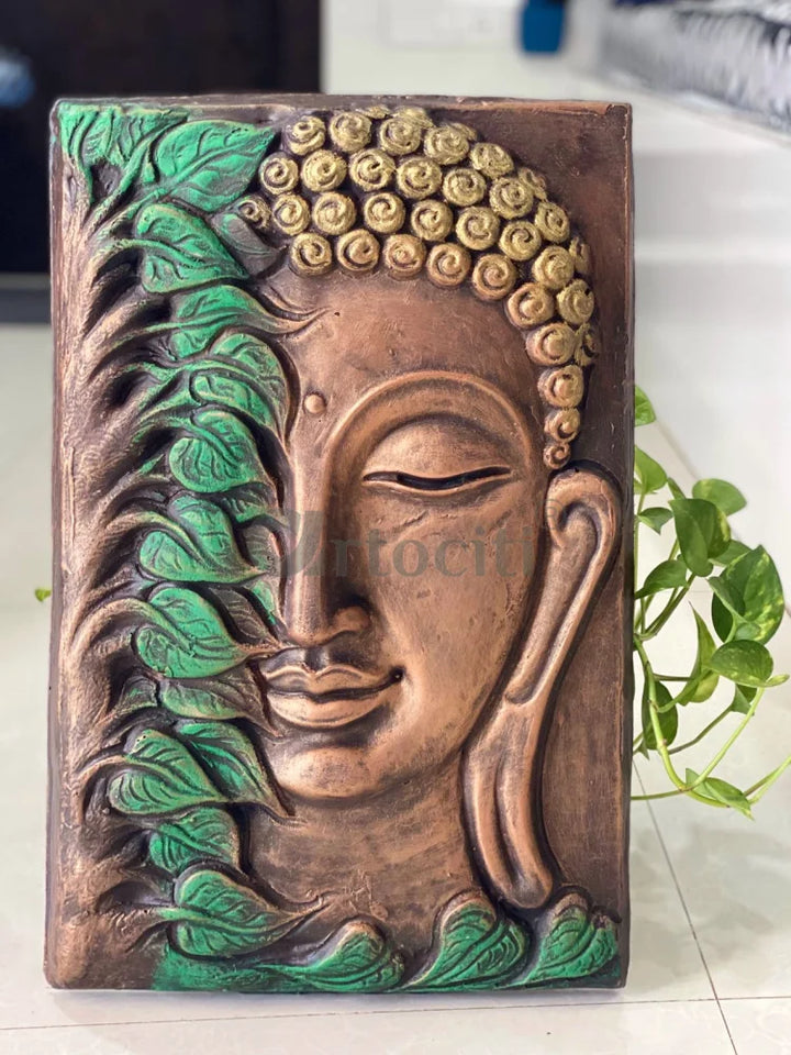 Buddha Face Relief Mural Wall Art