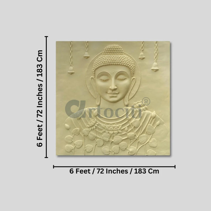 Calm and Peaceful Buddha 3D Relief Mural