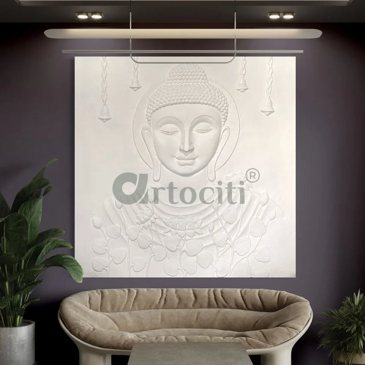Calm and Peaceful Buddha 3D Relief Mural