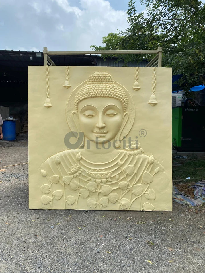 Calm and Peaceful Buddha 3D Relief Mural