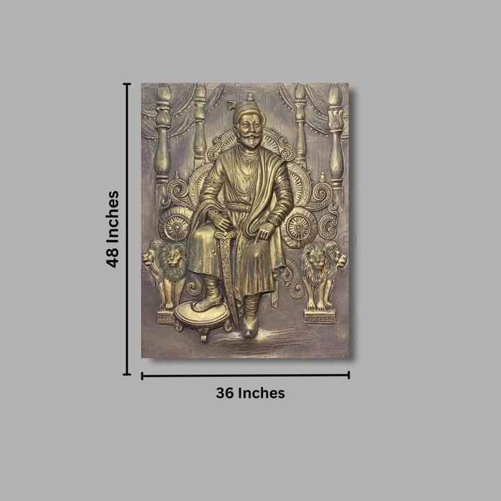 Chattrapati Shivaji Maharaj 3D Relief Mural (4x3 Feet) wall art