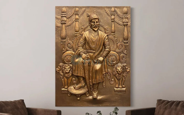 Chattrapati Shivaji Maharaj 3D Relief Mural (4x3 Feet) wall art