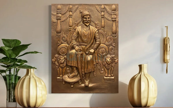 Chattrapati Shivaji Maharaj 3D Relief Mural (4x3 Feet) wall art