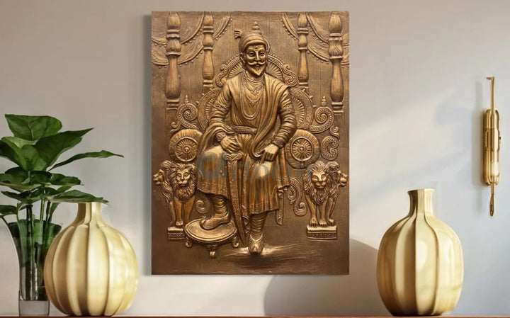 Chattrapati Shivaji Maharaj 3D Relief Mural (4x3 Feet) wall art