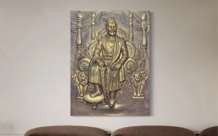 Chattrapati Shivaji Maharaj 3D Relief Mural (4x3 Feet) wall art