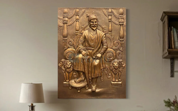 Chattrapati Shivaji Maharaj 3D Relief Mural (4x3 Feet) wall art