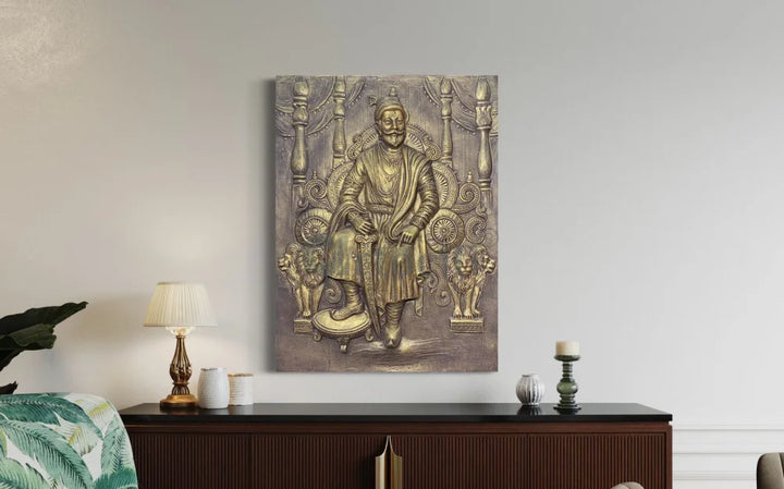 Chattrapati Shivaji Maharaj 3D Relief Mural (4x3 Feet) wall art