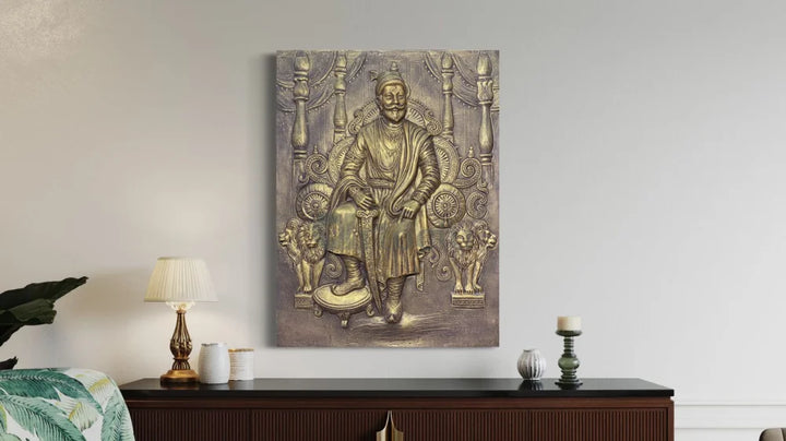 Chattrapati Shivaji Maharaj 3D Relief Mural (4x3 Feet) wall art