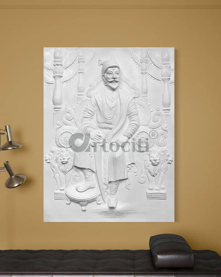 Chattrapati Shivaji Maharaj 3D Relief Mural (4x3 Feet) wall art