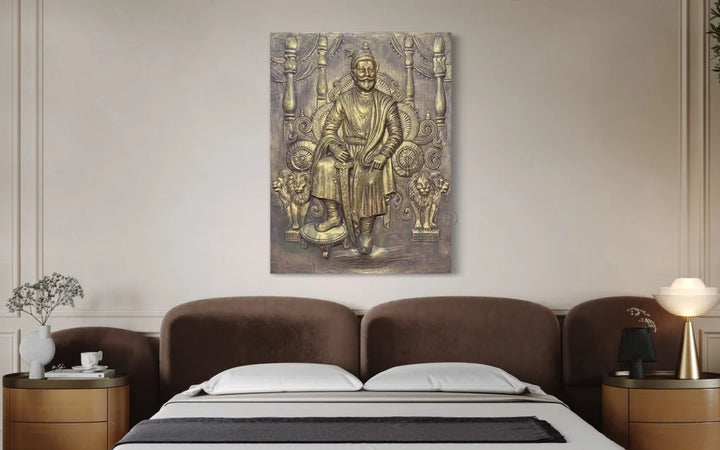 Chattrapati Shivaji Maharaj 3D Relief Mural (4x3 Feet) wall art