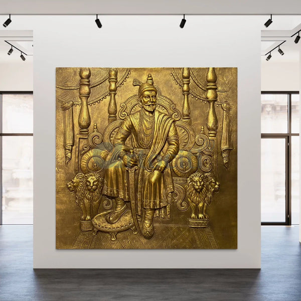 Chattrapati Shivaji Maharaj 3D Relief Mural (6x6 Feet)